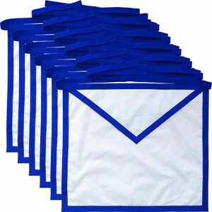 Masonic Blue Lodge White Cotton Duck Cloth Member Aprons - Pack Of 6