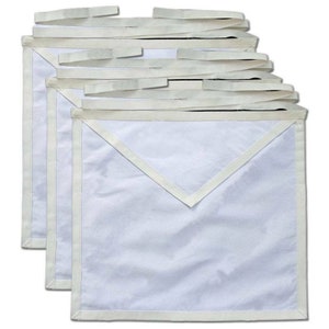Masonic Cotton Duck Cloth CANDIDATE APPRENTICE APRONS - Pack of 6