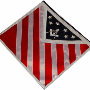 AMERICAN Blue Lodge Patriotic Masonic Freemason U.S. Flag Apron