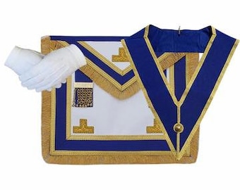 Masonic Craft Provincial Full Dress Schürze und Kragen mit kostenlosen Handschuh