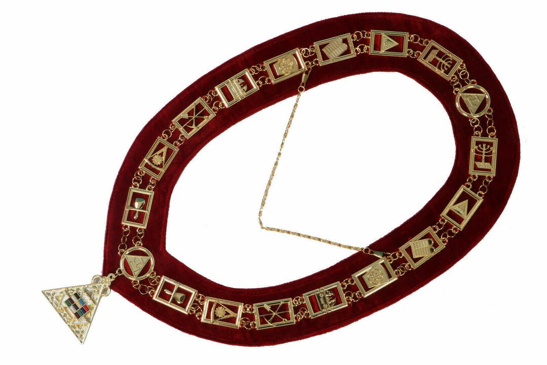Masonic Regalia Cryptic Mason Royal & Select Master Chain Collar - Foto 5