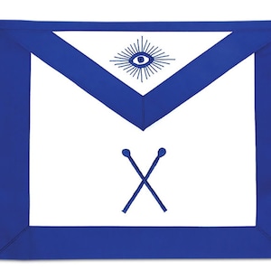 Director of Ceremonies Masonic Officer Apron - [Blue & White]