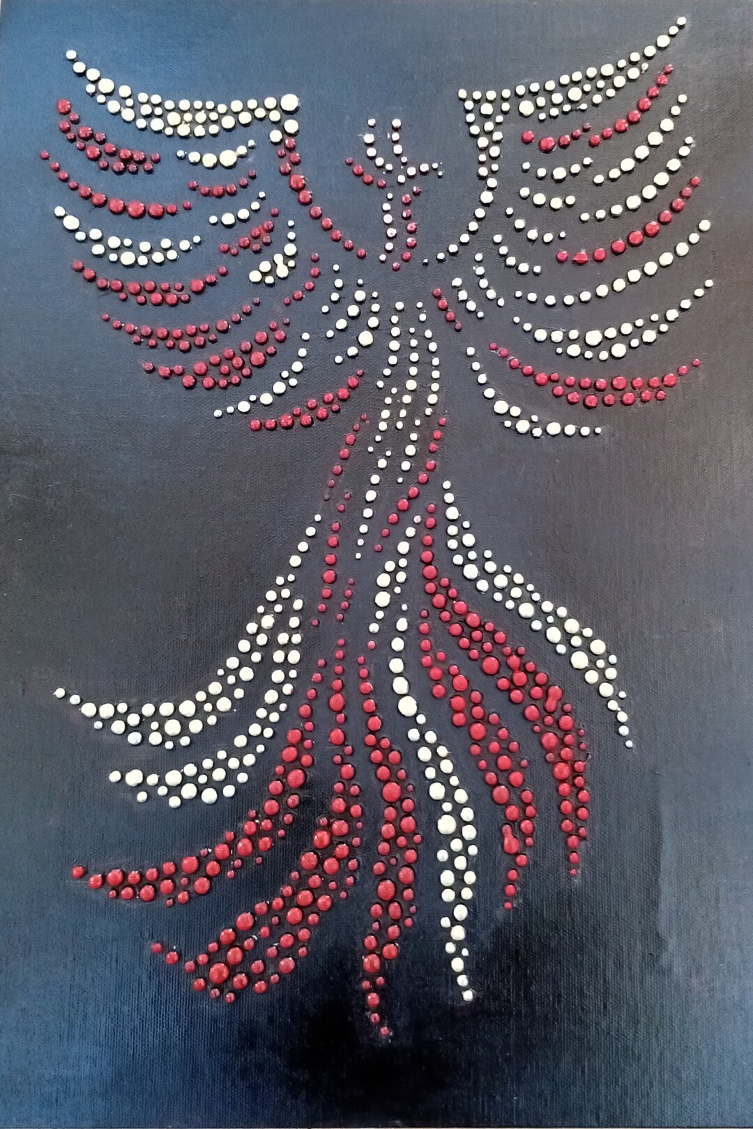 Phoenix Rising Hot Glue Art on Canvas Board Etsy