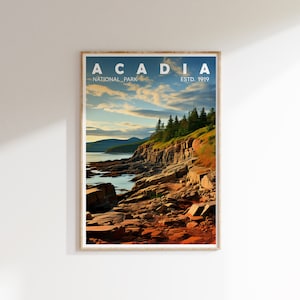 Acadia National Park Printable Travel Poster