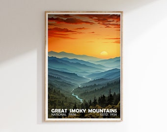 Great Smoky Mountains National Park afdrukbare reisposter