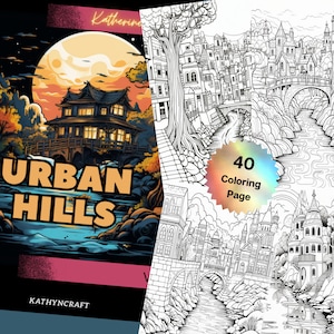 40 Urban hills. Coloring Pages for Kids vol.1: i coloring book for kids with 40 cute drawings to color. Digital PDF Printable