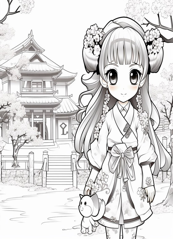 40 Chibi Girl Kawaii Vol.2. Coloring Pages for Kids: Cute Chibi ...