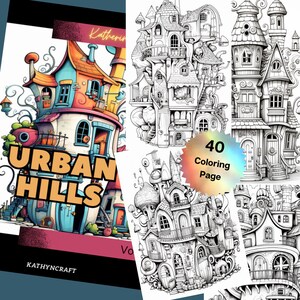 40 Urban hills. Coloring Pages for Kids vol.2:  coloring book for kids with 40 cute drawings to color. Digital PDF Printable