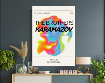 The Brothers Karamazov || Fyodor Dostoyevsky || Digital Literary Wall Art || Gifts for Book Lovers