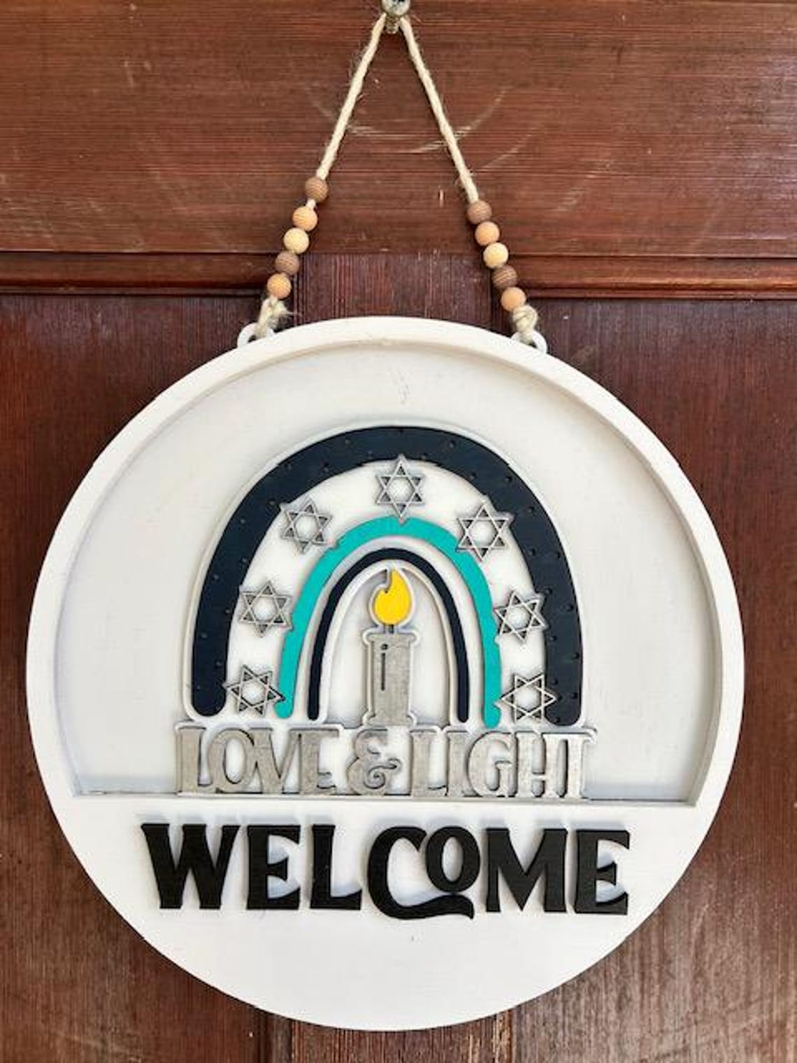 Seasonal Welcome Door Sign | Hand-painted Interchangeable Wood Inserts ...