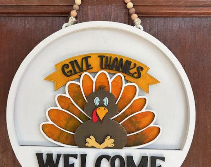 Seasonal Wooden Insert for 11.5” Front Door Sign – Fits 719 Studios Base – Christmas • Thanksgiving • Hanukkah