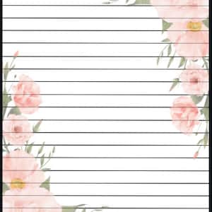 Floral Notebook Paper