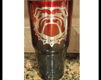 GEORGIA BULLDOGS-Stainless Steel Powder Coated Yeti Tumbler-Cup-Travel Mug