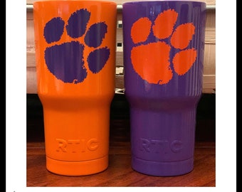 CLEMSON TIGERS-Stainless Steel Powder Coated Yeti Tumbler-Cup-Travel Mug