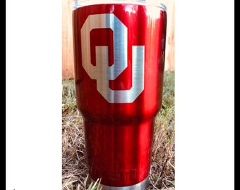 OKLAHOMA SOONERS-Stainless Steel Powder Coated Yeti Tumbler-Cup-Travel Mug