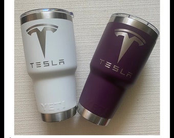 TESLA-Stainless Steel Powder Coated Yeti Tumbler-Cup-Travel Mug