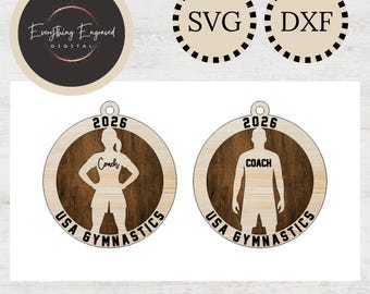 Coach Christmas Ornament SVG | Digital Download | Personalized Sports Gift | Male & Female Versions