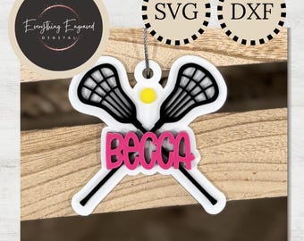 Lacrosse Bag Tag SVG DXF | Digital Download