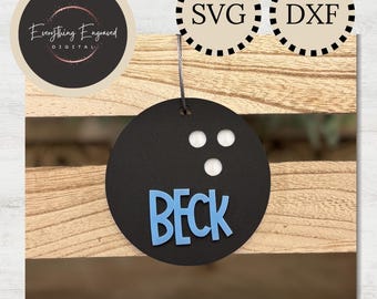 Bowling Bag Tag SVG DXF | Digital Download