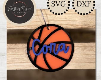 Basketball Ball Bag Tag SVG DXF | Digital Download