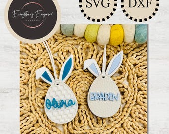 Golf Bunny Gift Tag SVG DXF | Digital Download | Personalized Sports Gift for Kids | Team Gifts | Easter Basket Tag | Name Tag