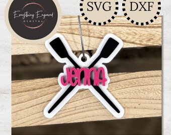 Row Crew Oars Bag Tag SVG DXF | Digital Download
