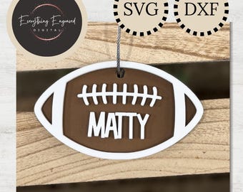 Football Bag Tag SVG DXF | Digital Download