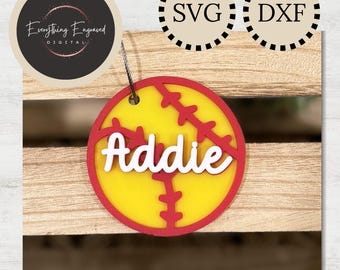Baseball Softball Bag Tag SVG DXF | Digital Download