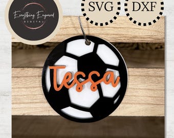 Soccer Ball Bag Tag SVG DXF | Digital Download