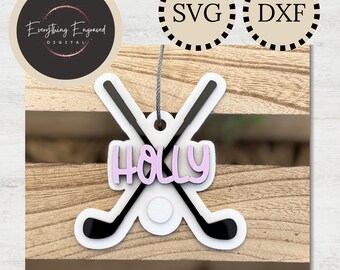 Golf Clubs Bag Tag SVG DXF | Digital Download