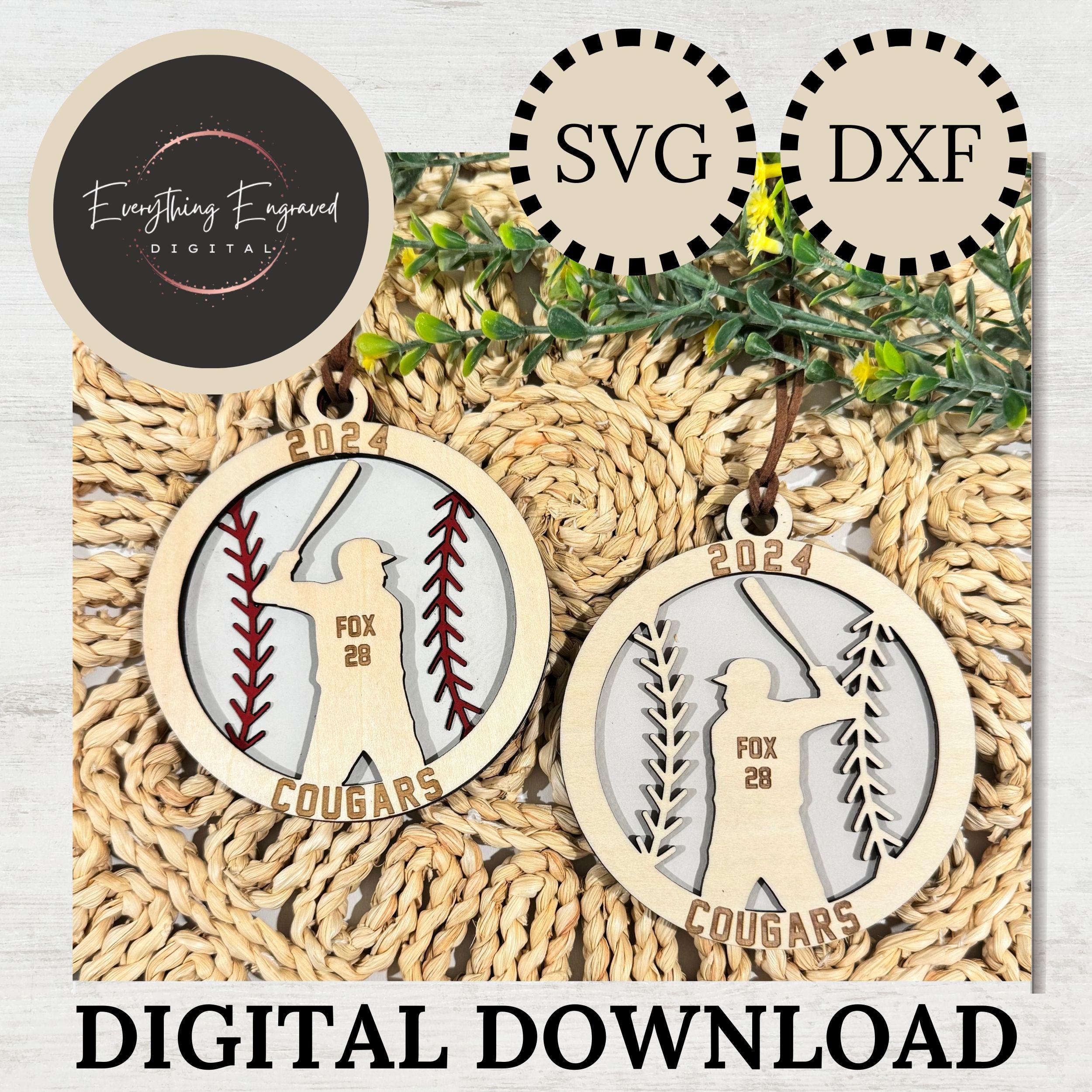 Lefty Svg Baseball Player Christmas Ornament SVG DXF | Digital Download ...
