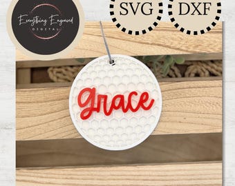 Golf Ball Bag Tag SVG DXF | Digital Download