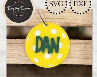 Pickleball Bag Tag SVG DXF | Digital Download