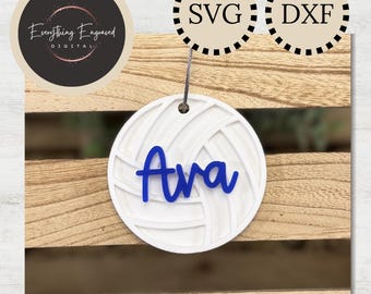 Volleyball Bag Tag SVG DXF | Digital Download