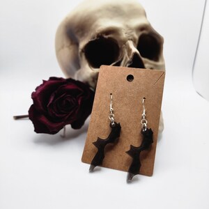 Bat Earrings - Smoky Black