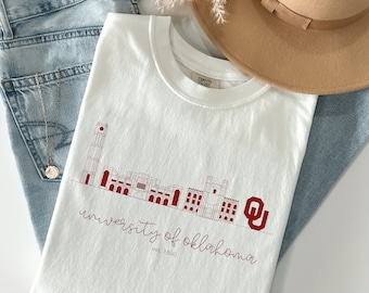 OU Game Day Shirt Comfort Colors | Oklahoma University Campus T-Shirt | Sooners Tee | OU Fan T-Shirt | Women's Football Jersey