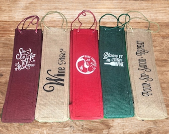 Reusable Plastic Lined Customizable Mix n Match Wine Bag Set of 4
