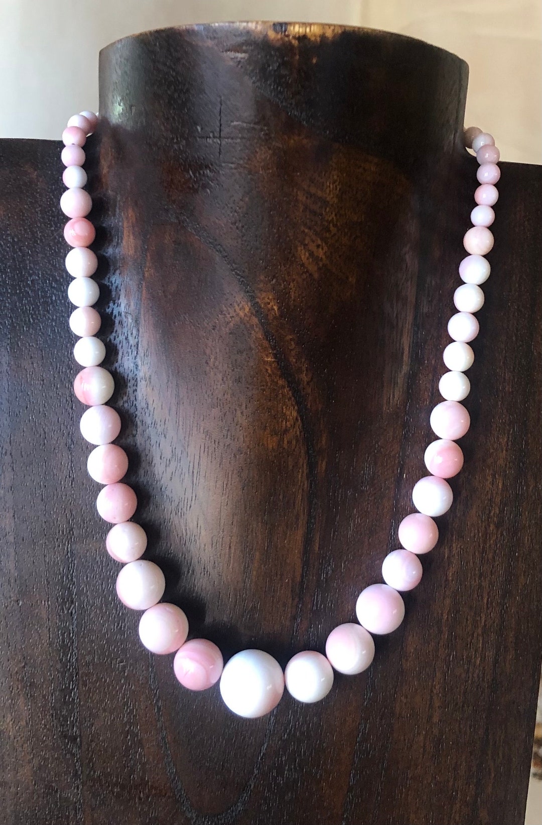 Pink Conch + Cylinder Alternating Necklace
