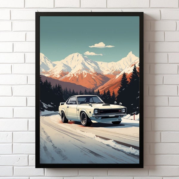 Vintage Japanese Car Poster Etsy