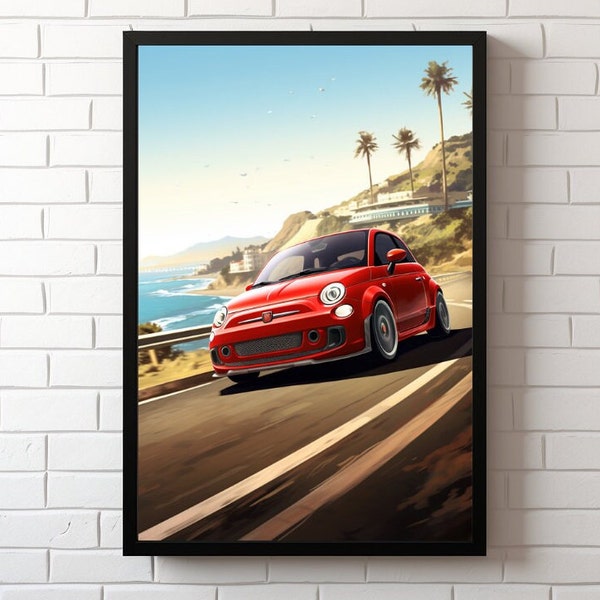 Fiat 500 Abarth Poster - Etsy