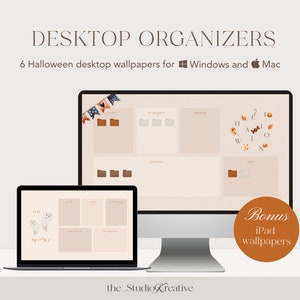 HALLOWEEN Desktop Organizer Wallpapers | Aesthetic Background for Mac & Windows | Instant Dowload