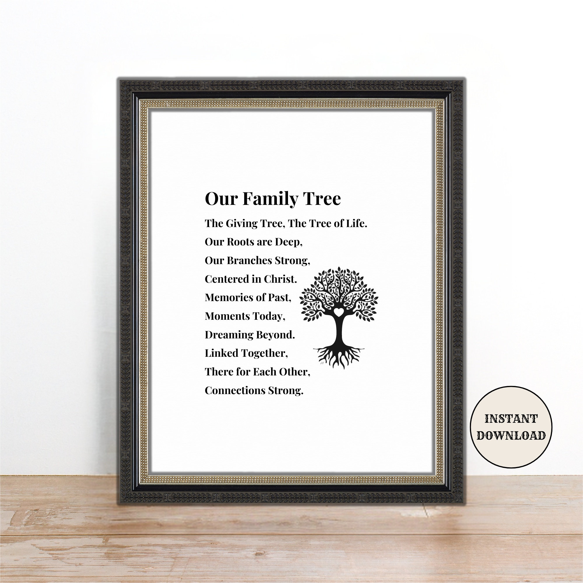Family Tree Poem Print: Christian Gift for Mom (8x10 Digital Download)