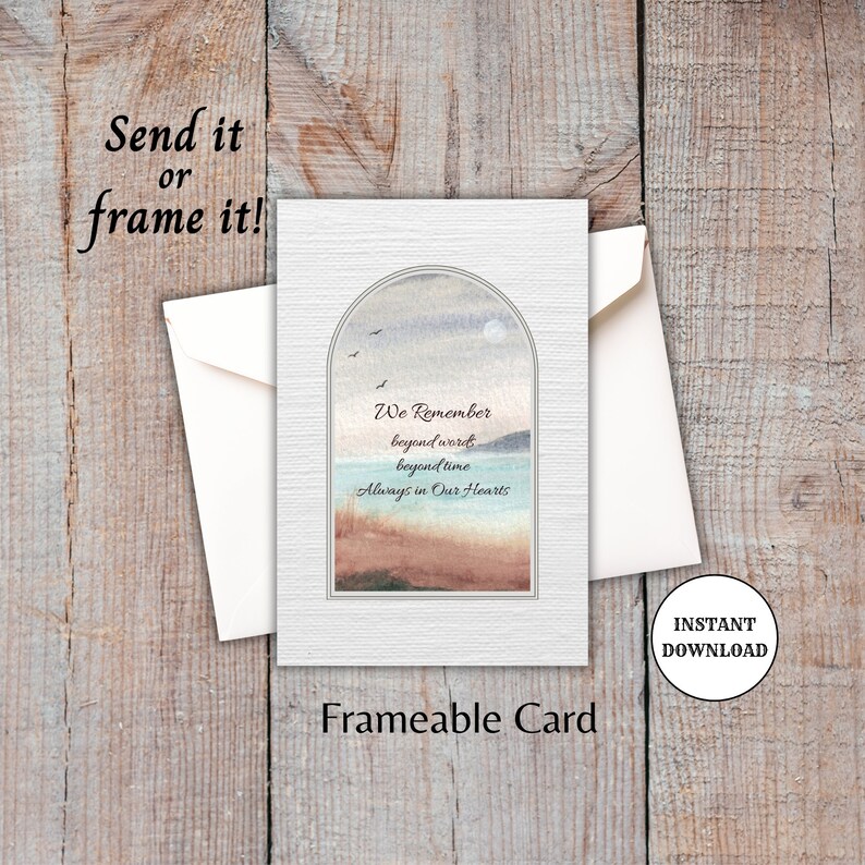 Bereavement Card Printable Sympathy Card, Always in Our Hearts, Loss of