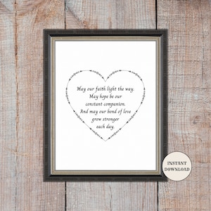 Printable Marriage Prayer, Blessing for Couples, Christian Wedding Gift, Catholic Anniversary Verse, Religious Frameable Download, 8x10 Inch
