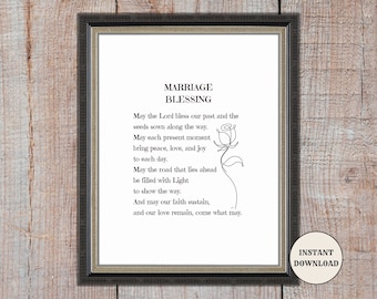 Marriage Blessing, Printable Poem, Anniversary Gift, Religious Instant Download, Frameable Print, Prayer for Couples, Christian Wedding Gift