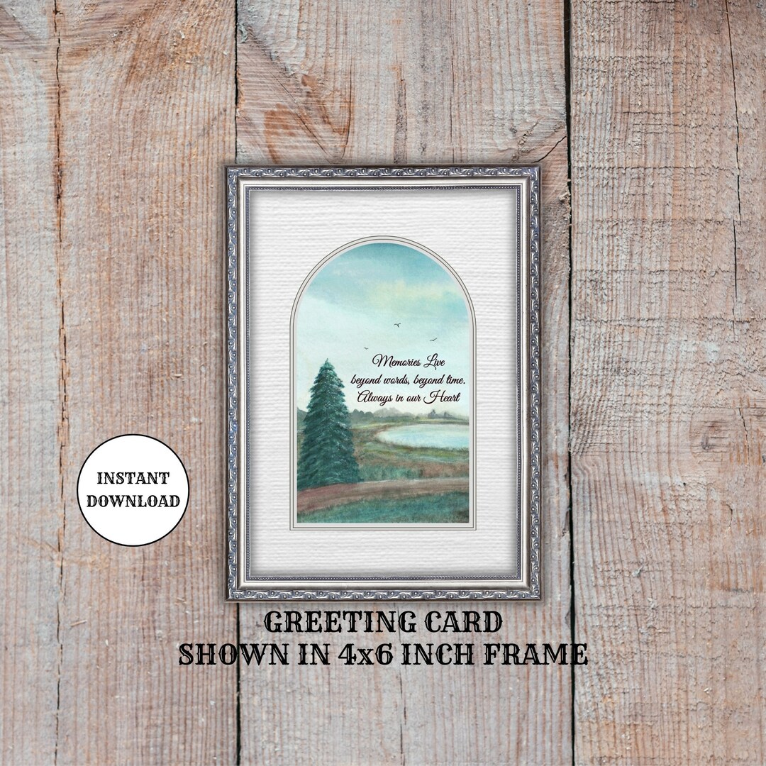 Digital 4x6 Inch Grief Card, Sympathy Printable, Watercolor Bereavement