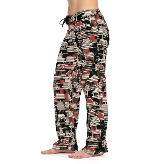 Feudal Japan City Pattern Women s Pajama Pants Japan East Asia Anime Cool PJ Pants Cute PJ Pants Anime Lover Pattern Pajama Pants Etsy Canada