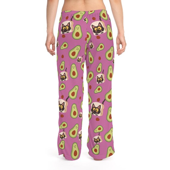 Avocado Toast Pattern Pajamas Avocado Toast Cat Bread Face Cute Avocado Toast PJ Womens Pajama Pants Womens Loungewear Cat PJ Bottoms Etsy Canada