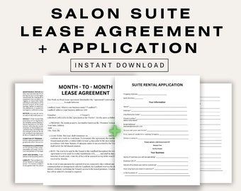 Salon Suite Application & Lease Template - Professional Beauty Business Agreement - Instant Download - Editable and Customizable