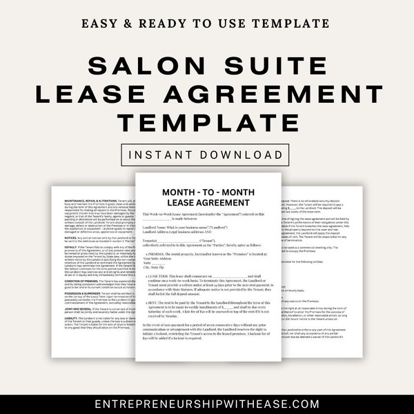 Salon Suite Lease Agreement Template